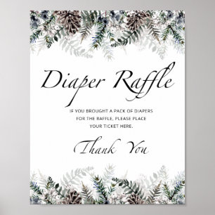 Evergreen babydusch, raffelskylt poster