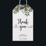 Evergreen-babydusch tack presentetikett<br><div class="desc">Varje grön babydusch tackar dig Card.</div>