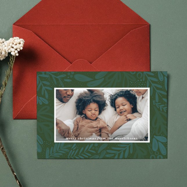 Evergreen Bramble | Festivt botaniskt foto Julkort (Evergreen Bramble | Festive Botanical Photo Holiday Card)