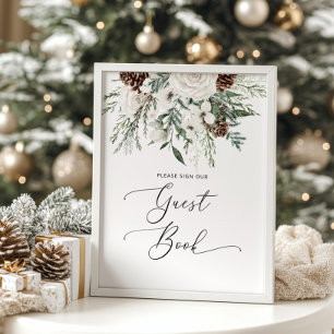 Evergreen bröllop skriver under Guest Bok Poster