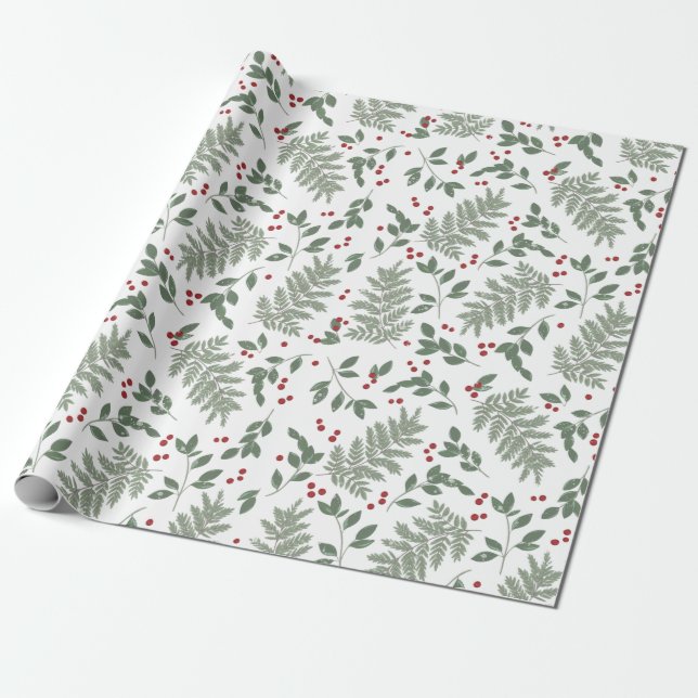 Evergreen Cheer Wrapping Papper Presentpapper (Utrullad)