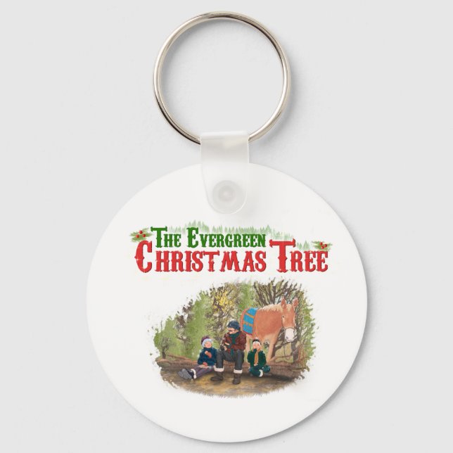 Evergreen Christmas Tree Keychain  Nyckelring (Framsida)