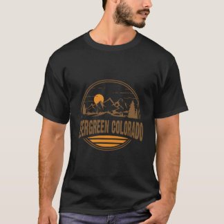 Evergreen Colorado Mountain Hiking Skriv ut T Shirt