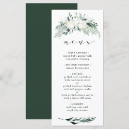 Evergreen & Cotton Flowers Elegant bröllop Meny