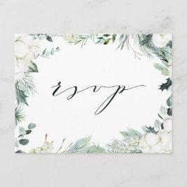 Evergreen & Cotton Flowers Elegant bröllop OSA Vykort
