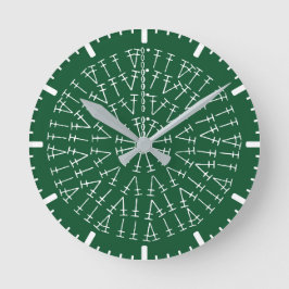 Evergreen Crochet Chart Background Round Clock Rund Klocka