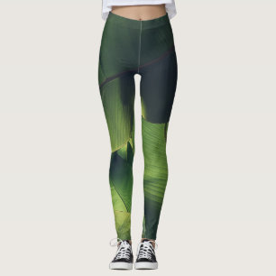 Evergreen Elegance Minimalist Nature Inspired Leggings