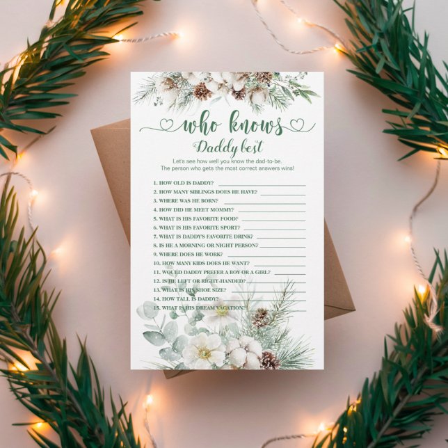 Evergreen elegant som känner pappa bäst, babydusch (Skapare uppladdad)