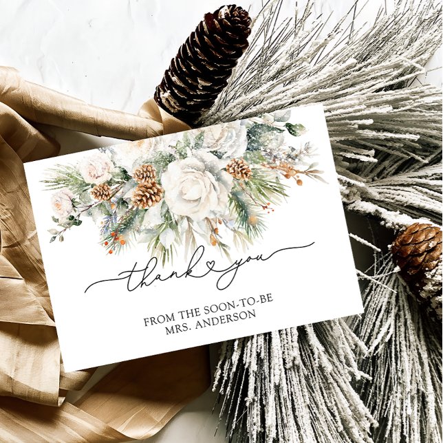 Evergreen Elegant Winter Möhippa Tack Kort (Skapare uppladdad)