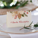 Evergreen Flowers Winter Wedding Placeringskort<br><div class="desc">Evergreen Flowers Winter Wedding Place Card. Matchande objekt är tillgängliga.</div>