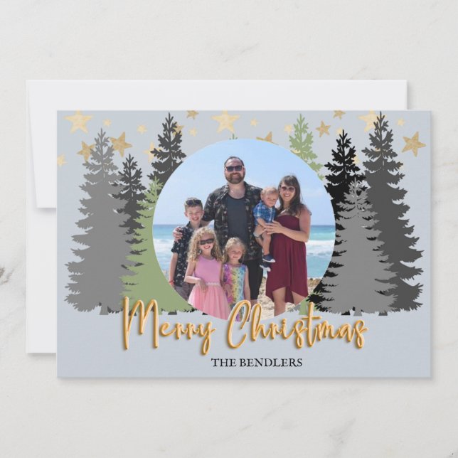 Evergreen Forest Family Photo- julkort (Framsida)