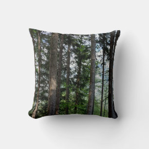 Evergreen Forest Träd Nature Photography Kudde