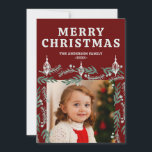 Evergreen Garland Ram Photo Julkort<br><div class="desc">Ett vackert handexempel på varggrön och dekorativ gräns-design ger ett elegant- och julfotskort vid dubblan. Det går att lägga till egna 2 foton.</div>