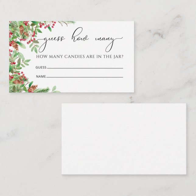 Evergreen gissar hur många kanylomslutningskort tilläggskort (Fram/baksida)