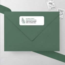 Evergreen Gräs Gren Bröllop Returadress Returadress Etikett