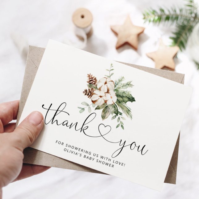 Evergreen gräs kones babydusch tack för ditt kort (Skapare uppladdad)