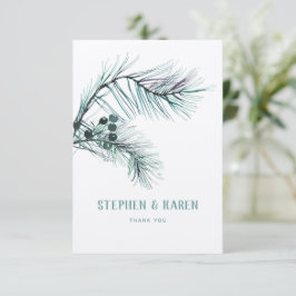 Evergreen Gräs Nål Elegant bröllop Tack Kort
