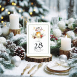 Evergreen Gräs och Spruce Winter Wedding Bordsnummer<br><div class="desc">Följ gästerna till deras platser med det här vackert designade bord-kortet, som innehåller lush gräs, grisen och vattenfärgen holly med röda bär. Perfekt för jul- och vinterbröllop ger den här designen dig skog till firande. Balansen mellan elegant och fetiös grön och naturinspirerad inslag gör att detta bord-kort är ett tillägg...</div>
