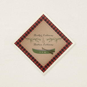 Evergreen Grenar + Canoe Play Bröllop Napkins Pappersservett