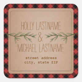 Evergreen Grenar Play Adress Sticker Fyrkantigt Klistermärke