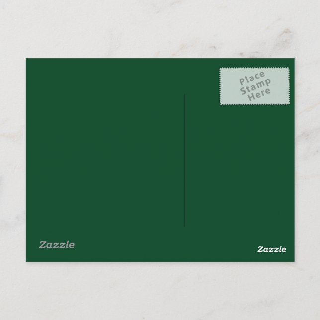 Evergreen Grönt Postcard Vykort (Baksida)