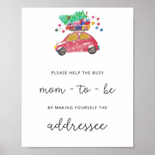 Evergreen Hjälp Busy Mamma Adress ett kuvert Poster