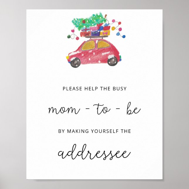Evergreen Hjälp Busy Mamma Adress ett kuvert Poster (Framsidan)