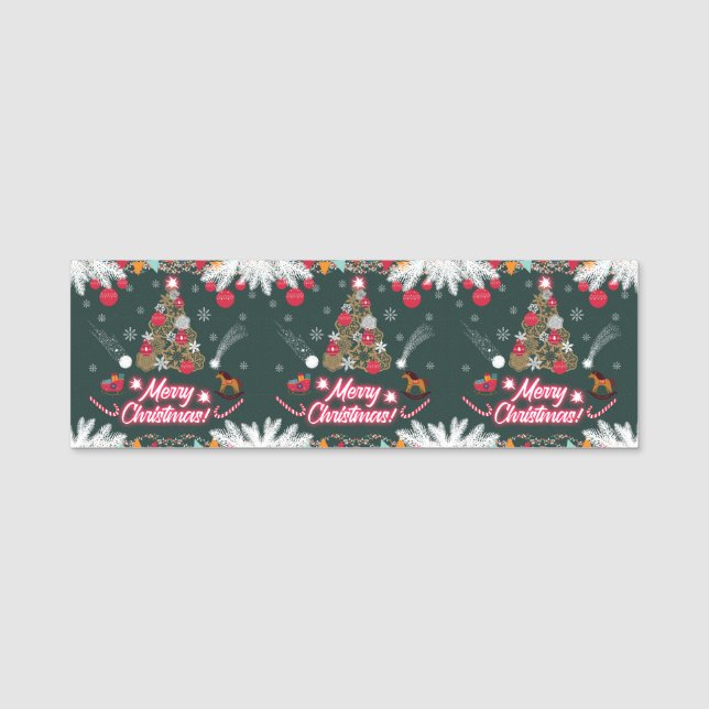 Evergreen Joy från jul Namnbricka (Framsida)