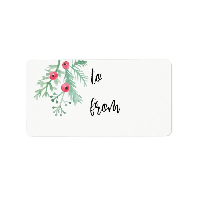 Evergreen jul Helgdag Gift Märkre Label Adressetikett (Framsidan)