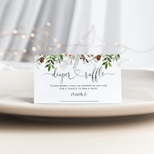 Evergreen Julgran blare raffle biljett Tilläggskort (Skapare uppladdad)