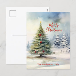 Evergreen Julgran Vintage Helg Vykort
