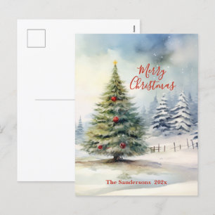 Evergreen Julgran Vintage Helg Vykort