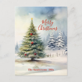 Evergreen Julgran Vintage Helg Vykort