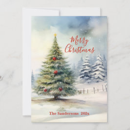 Evergreen Julgran Vintage Julkort