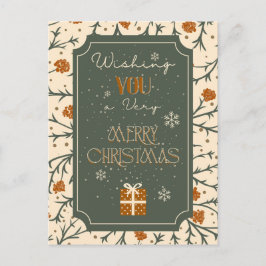 Evergreen Kisses Under the Mistletoe Christmas Helg Vykort