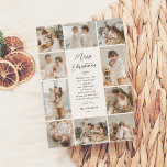 Evergreen Memories | 10 Photo Collage jul Julkort<br><div class="desc">En elegant och ett tidlöst Helgdag. Den här designen visar en kollage med 10 handplockade foton, en kombination av sex kvadrater, två landskap och två foton från porträtt som placerats runt kant på kortet. I mitten på kortet står "God jul skrivet i chicens manusgrafi. Under finns det utrymme för ett...</div>