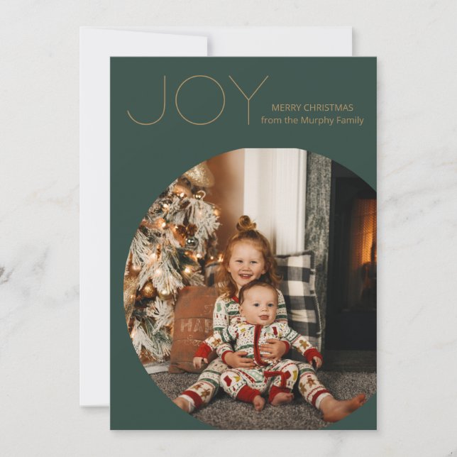 EVERGREEN Modern Joy Minimalist jul Julkort (Framsida)