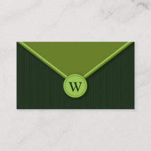 Evergreen Monogram-Affärskort för Elegant Visitkort