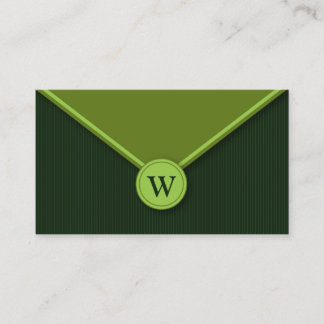 Evergreen Monogram-Affärskort för Elegant Visitkort