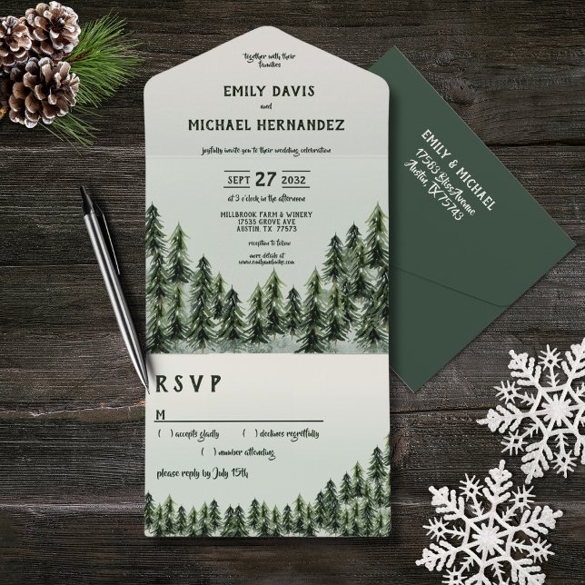 Evergreen Mountain Forest Grönt White Black (Skapare uppladdad)
