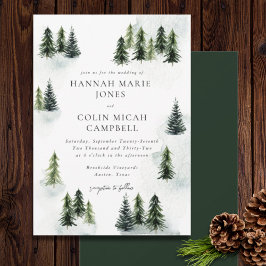 Evergreen Mountain Glen White Grönt Black Inbjudningar
