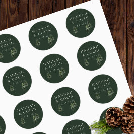 Evergreen Mountain Glen White Grönt Black Runt Klistermärke