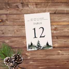 Evergreen Mountain Mist Rustic Winter White Grått Bordsnummer