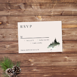 Evergreen Mountain Mist Rustic Winter White Grått OSA Kort