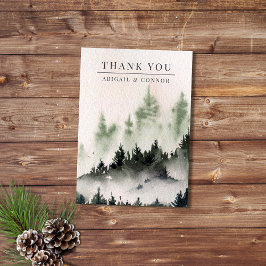 Evergreen Mountain Mist Rustic Winter White Grått Tack Kort