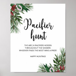 Evergreen nappar jagar babyduschspel poster