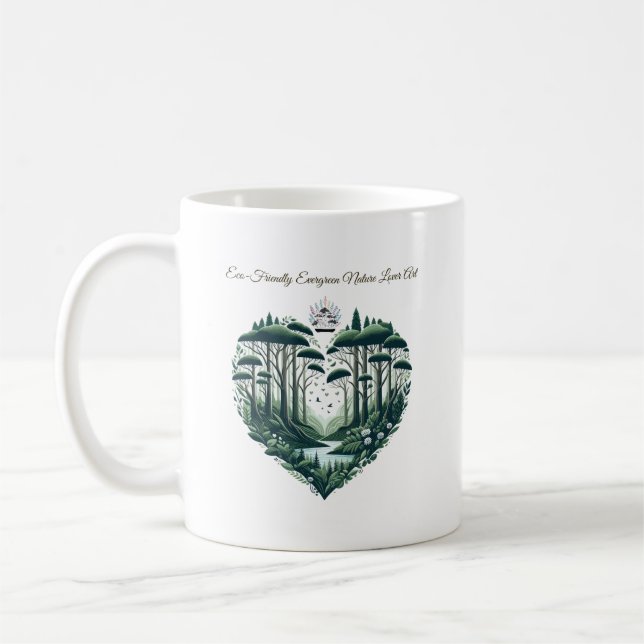 Evergreen Nature Älskare Art Kaffemugg (Vänster)