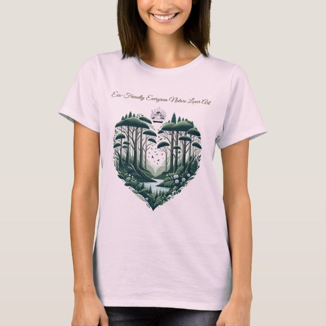 Evergreen Nature Älskare Art T Shirt (Framsida)