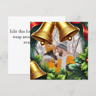 Evergreen Photo gräns med klockor för jul Julkort