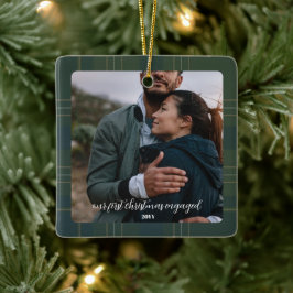 Evergreen Play Förlovning | Rustic Flanella Tartan Julgransprydnad Keramik